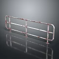 Rusted Metal Railing Design With Horizontal Bars And Support Posts Structure 3d model