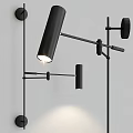 Modern Black Wall Lamp With Adjustable Arm For Interior Lighting Design 3d model
