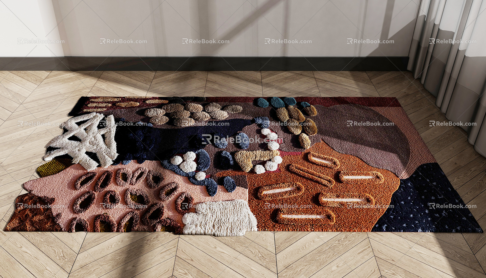 Modern Square Carpet Carpet 3d model