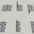 Metal Hinges With Screw Holes In Different Types And Angles Design
