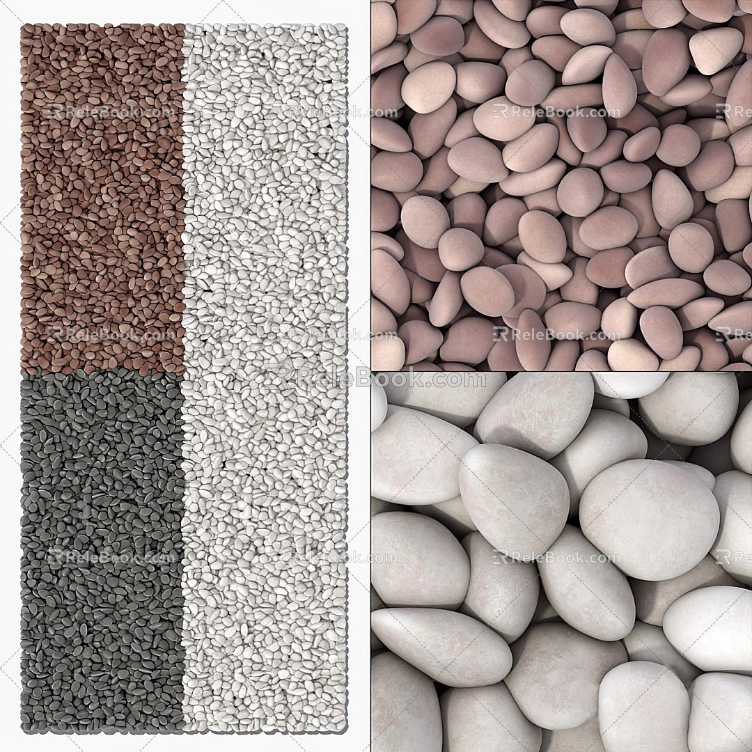 Modern Pebble Stone Stone Pebble Floor 3d model