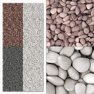 Modern Pebble Stone Pebble Floor 3d model