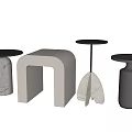 CB2 modern side table corner table round side table stool 3d model