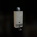 Compact Gray Industrial Device With Top Component Bottom Controls And Hanging Part