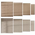 Two Stylish Square Rugs With Brown Beige Woven Textured Design