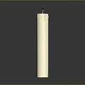 White Tall Cylindrical Candle With Red Wick On Gray Background Surface