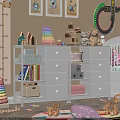 Kids Room Shelving Unit with Drawers Storage Boxes Books and Toys for Organizing Children’s Items