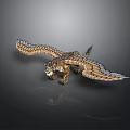 Mythical Winged Tiger Creature With Feathered Wings And Golden Fur Details