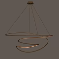 Modern Curved Rings Chandelier With LED Light For Sleek Interior Design
