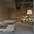 Elegant Modern Restaurant Interior With Large Windows Floral Arrangements Tables And Chairs