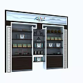 Traditional Chinese Display Cabinets and Shelves with Landscape Patterns Carvings for Tea Sets Ceramic Jars