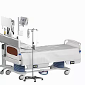 Advanced Hospital Medical Bed With Integrated Monitor IV Stand And Control Panel