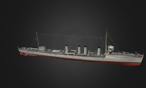 Warship Destroyer Weapon Ship Cruiser Ship 21 3d model