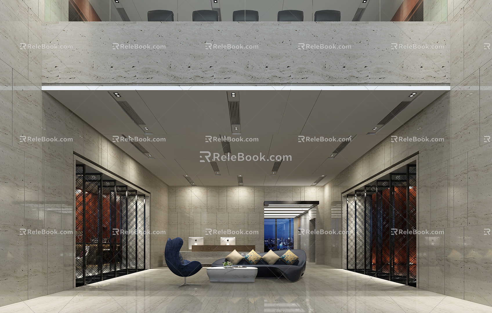 Modern Front Desk Hotel Front Desk 3d model