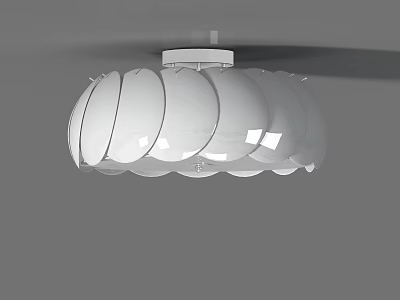 Elegant Modern White Ceiling Light With Curved Petal Lampshade for Contemporary Interiors 3d model