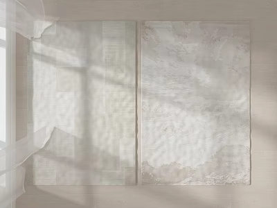 Light Beige Square Rug With Abstract Textured Pattern For Modern Living Room 3d model