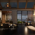 Villa Balcony Design With Outdoor Seating Wooden Ceiling And Natural Landscape View