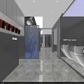 Modern Hair Salon With Starry Ceiling Purple Walls Orange Lighting Barber Chairs And Product Shelves