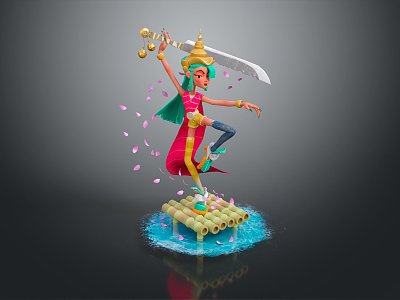 Modern Game Characters Tai Dance Cartoon Characters Cartoon Characters 3d model