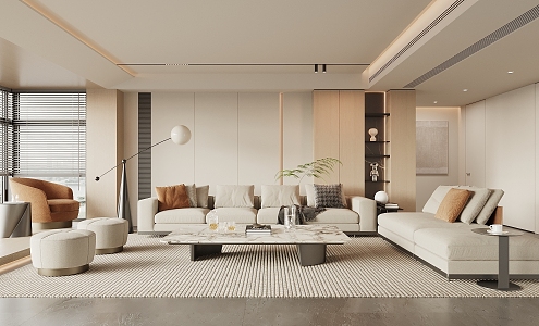 modern living room 3d model