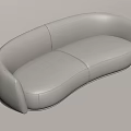 Light Gray Irregular Shaped Curved Upholstered Sofa For Modern Living Room