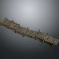 Rustic Outdoor Wooden Dock Structure With Weathered Planks And Support Posts