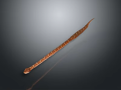 Orange Patterned Snake Slithering on Gray Background with Scaly Skin 3d model