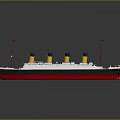 3D Rendering of Historic Ocean Passenger Liner With Four Funnels