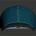 Teal Baseball Hat With White Stitching And Curved Brim On Gray Background