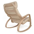 Beige Rocking Leisure Chair with Wooden Frame Modern Design and Comfortable Upholstery