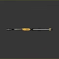 Futuristic Weapon with Yellow Black Brown Finish Modern Design Shiny Reflective Surface