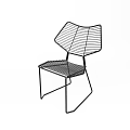 Modern Metal Outdoor Chair With Sleek Wire Frame And Comfortable Seat Design