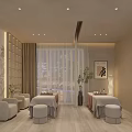 Elegant Modern Beauty Salon Interior With Comfortable Chairs Decorative Plants And Lighting