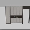 Modern Shoe Cabinet Design With Multiple White Doors And Dark Frame Storage 3d model