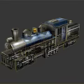 Blue Steam Locomotive Model Train With Silver Details And Yellow Accent