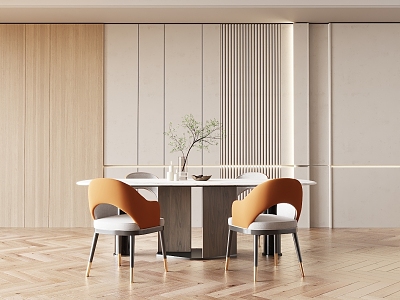 Modern Dining Table Chair Combination Dining Table Chair 3d model