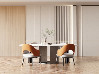 Modern Dining Table Chair Combination Dining Table Chair 3d model