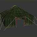 Worn Green Camping Tent With Stained Fabric And Support Poles For Outdoor Living Essentials
