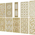 Various Decorative Room Dividers With Intricate Laser Cut Patterns And Designs 3d model