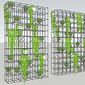 Vertical Garden Decor With Grid Structure And Lush Green Plants 3d model