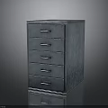 Sleek Metal Chest of Drawers With Five Drawers And Metal Handles