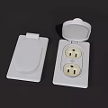 Two White Electrical Switch Panels With Open Cover And Dual Visible Outlets 3d model