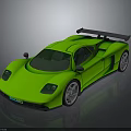Green Sports Car With Sleek Modern Design Rear Spoiler Aerodynamic Body And Reflective Surface
