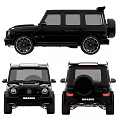Black BRABUS SUV Exterior Design With Large Wheels And Rear Spare Tire