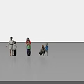 Group of People Standing in Bright White Space With Adults and Children in Casual Outfits