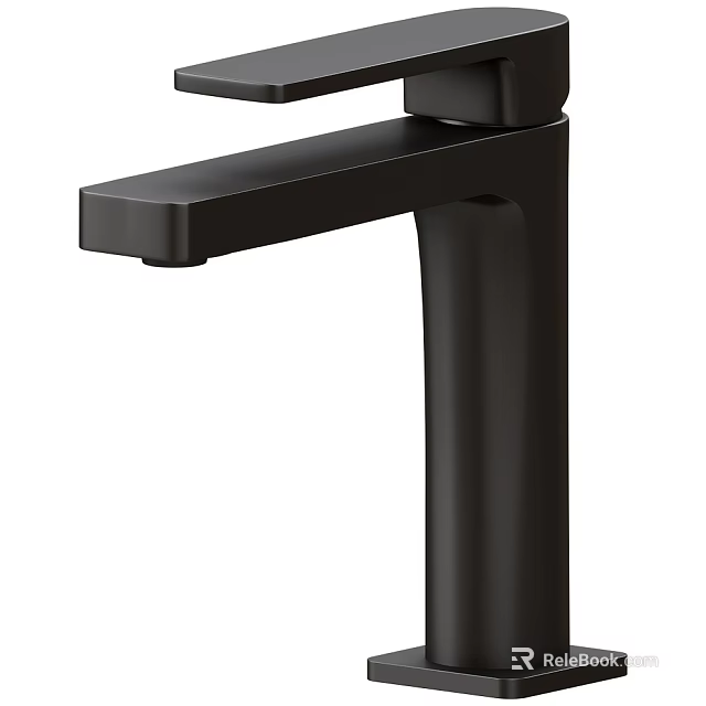 Modern Black Faucet With Sleek Metal Design And Tall Contemporary Body 3d model 