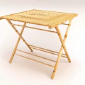 Natural Bamboo Folding Side Table With Portable Foldable Design For Home Use 3d model