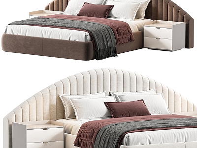 Decoreo European-style fabric double bed model