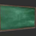 Classic Large Green Chalkboard With Wooden Frame Against Dark Background