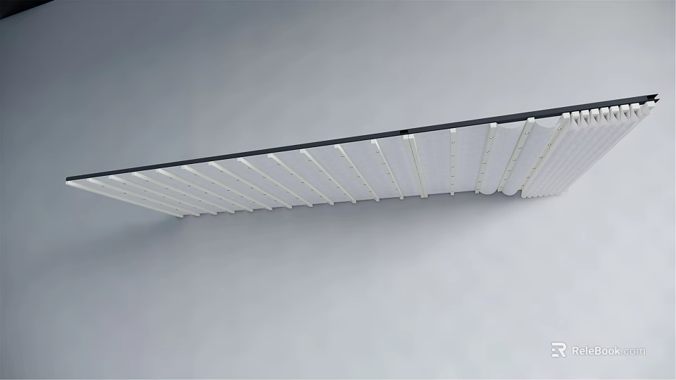 White Folding Awning With Black Edges Modern Design For Outdoor Use 3d model 